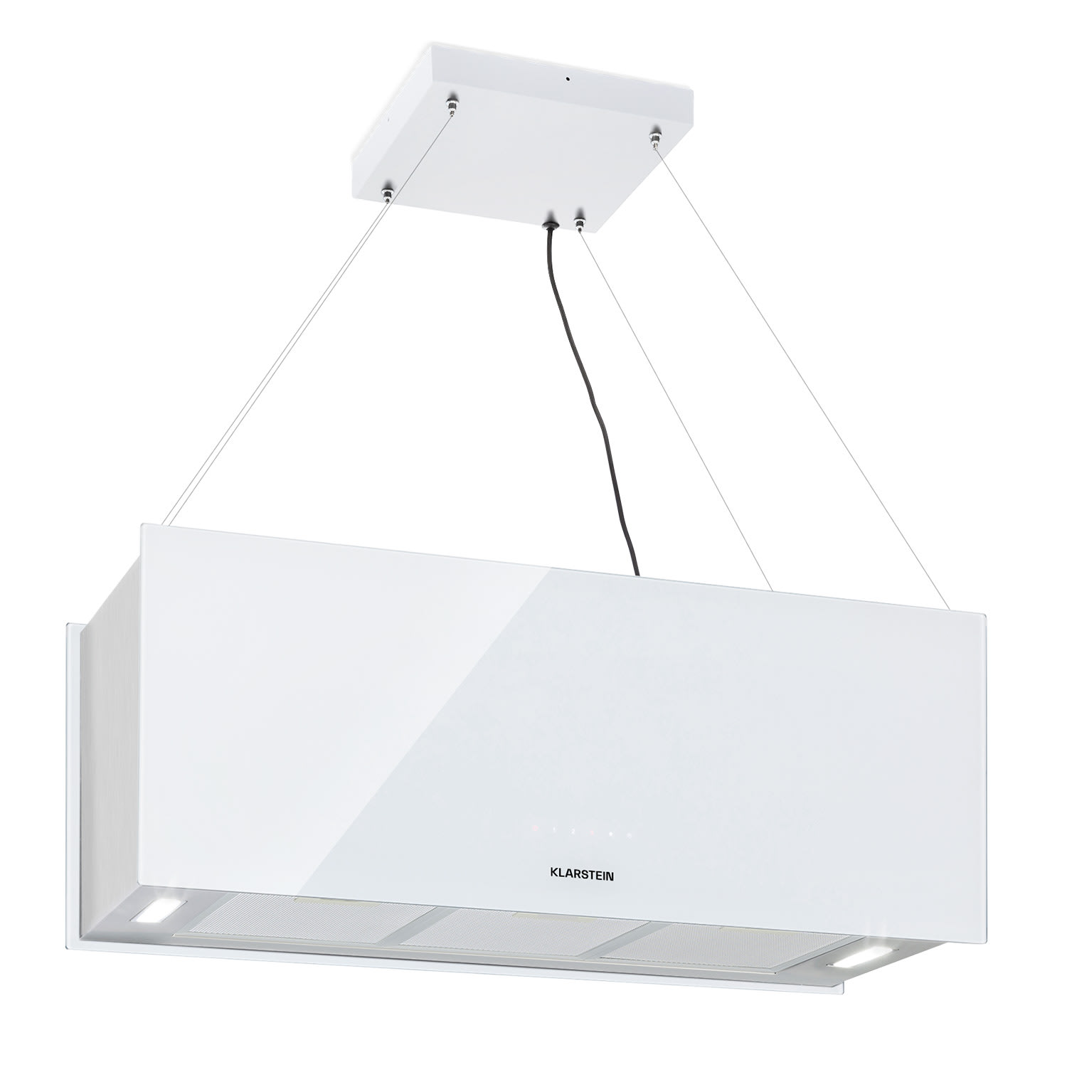 Klarstein Kronleuchter XL, digestoř, 90 cm, ostrůvková, 590 m³/h, dotyková, LED, bílá